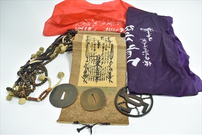 Lot 1138 - Tsuba, Juzu and other items