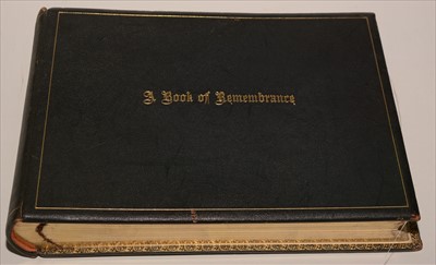 Lot 950 - Book of Remembrance presented to Rev. John Bagot Stock, M.A.