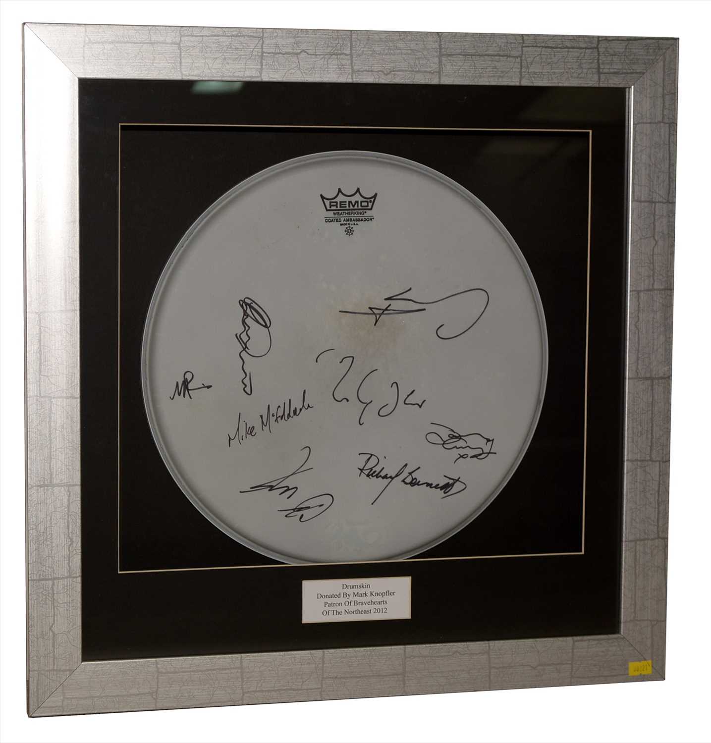 Lot 1003 - Mark Knopfler signed drum skin