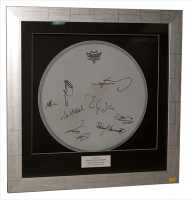 Lot 1003A - Mark Knopfler signed drum skin