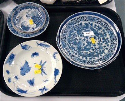 Lot 553 - Blue and white plates