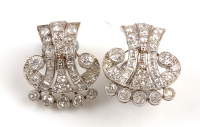 Lot 200 - A pair of Victorian diamond earrings