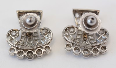 Lot 200 - A pair of Victorian diamond earrings