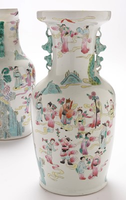 Lot 375 - A pair of Chinese Famille Rose vases