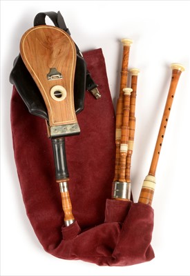 Lot 204 - Set of Scottish small pipes.