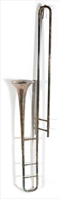 Lot 147 - A Gisborne silver plated trombone.