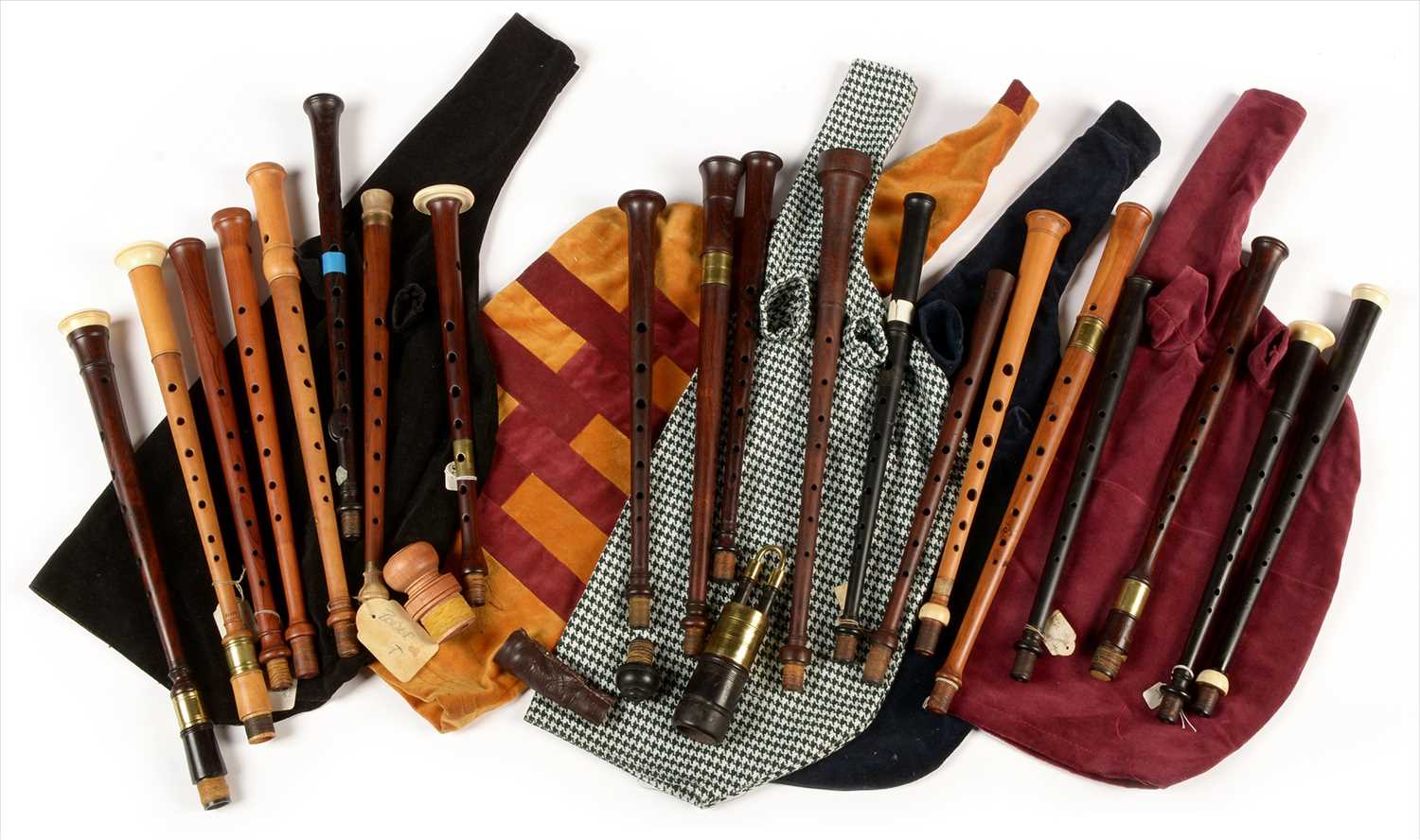 Lot 198 - Selection of twenty Border pipe and Scottish small pipe chanters.