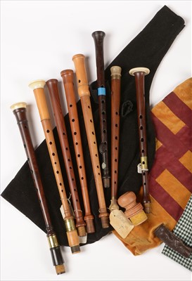 Lot 198 - Selection of twenty Border pipe and Scottish small pipe chanters.