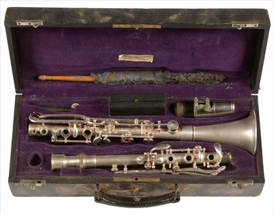 Lot 170 - Jacques Perroquet, Paris, silver metal clarinet.