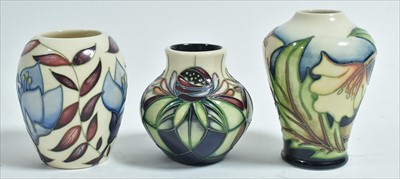 Lot 583 - Three Moorcroft vases