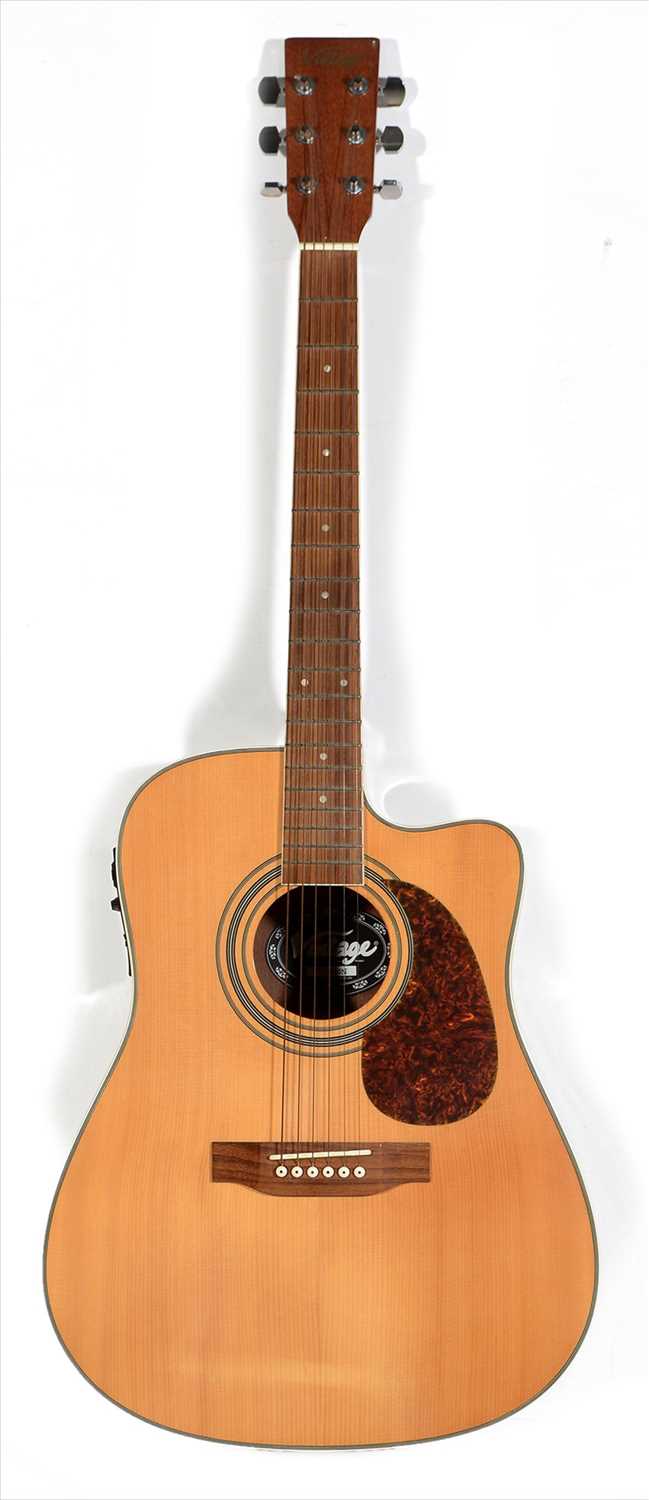 Lot 69 - Vintage VEC500N electro acoustic guitar