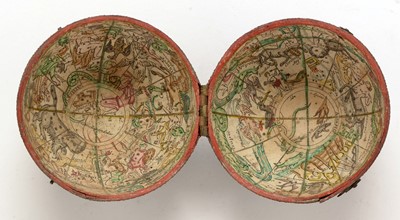 Lot 961 - A Nathaniel Hill 2 3/4-inch pocket globe, English, published 1754