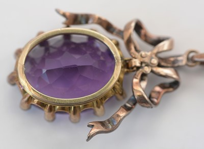 Lot 208 - Edwardian amethyst and diamond pendant