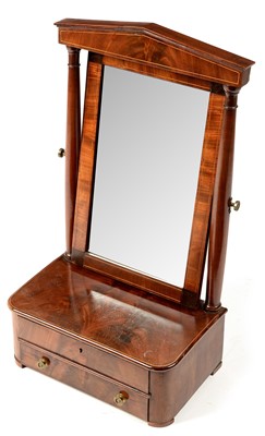 Lot 974 - A 19th cenutry mahogany and boxwood strung toilet mirror