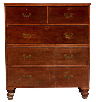 Lot 1081 - 19th Century mahogany campaign chest