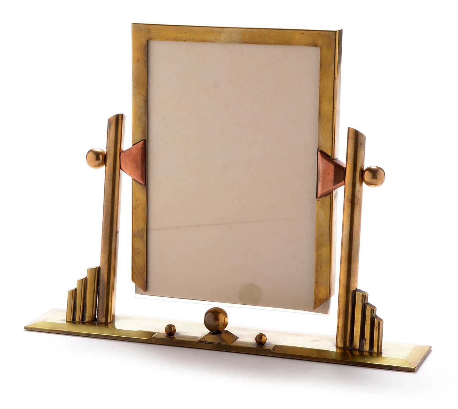 Lot 1144 - Art Deco brass and copper photograph frame