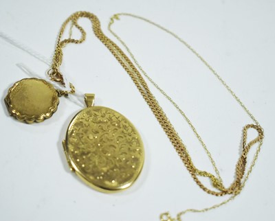 Lot 103 - Two lockets and chains