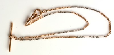 Lot 156 - 18ct yellow, rose and white gold watch chain