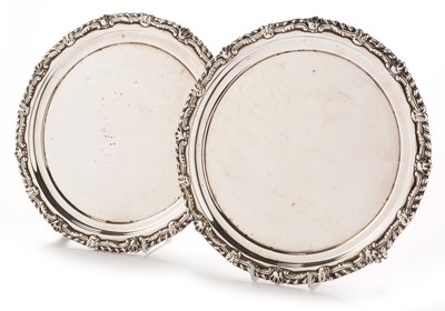 Lot 282 - Pair silver waiters