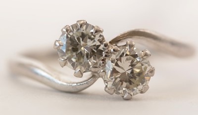 Lot 93 - Two stone diamond ring