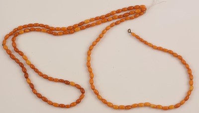 Lot 197 - Two butterscotch amber necklaces