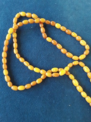 Lot 197 - Two butterscotch amber necklaces