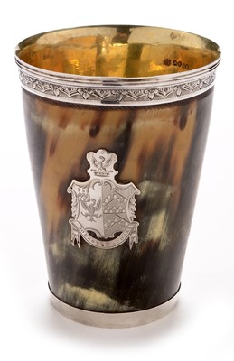 Lot 284 - Horn and silver beaker