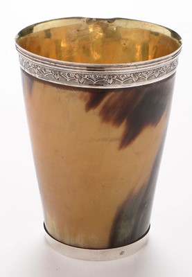 Lot 284 - Horn and silver beaker