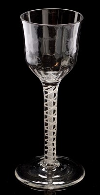 Lot 513 - Wine glass with opaque twist stem