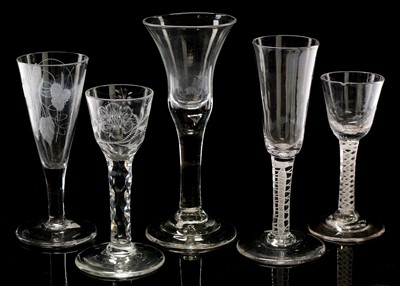 Lot 515 - Five 18th Century wine glasses