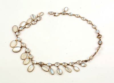 Lot 165 - Moonstone fringe necklace