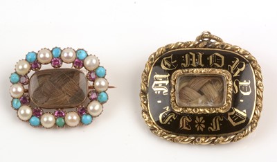 Lot 191 - Two mourning brooches