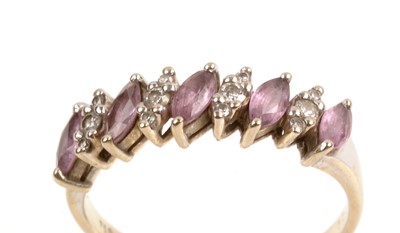 Lot 132 - Pink sapphire and diamond dress ring