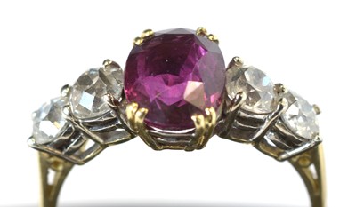 Lot 129 - Ruby and diamond ring