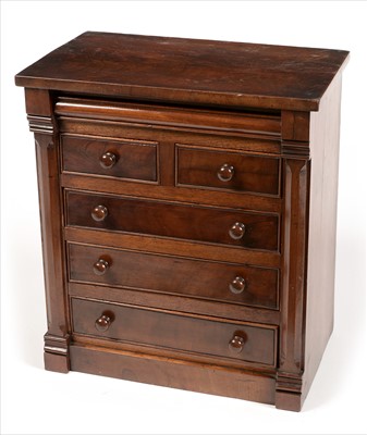 Lot 1038 - A Victorian mahogany apprentice Scotch chest