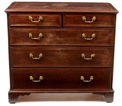 Lot 1180 - 19th Century mahogany and boxwood strung chest of drawers