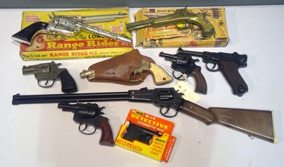 Lot 1198 - Nine toy guns by Lone star and others.
