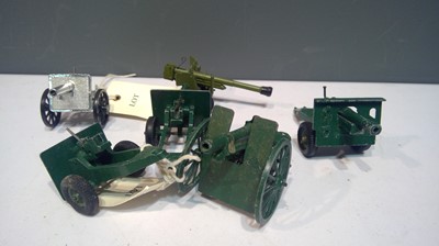 Lot 1199 - Five diecast model field guns by Britains and Dinky; and another by Lone Star(6)