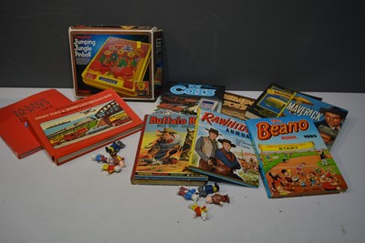 Lot 1203 - Books, Annuals, Figures, and pinball game.