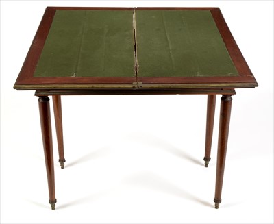 Lot 1098 - French mahogany and brass mounted Directoire style card table