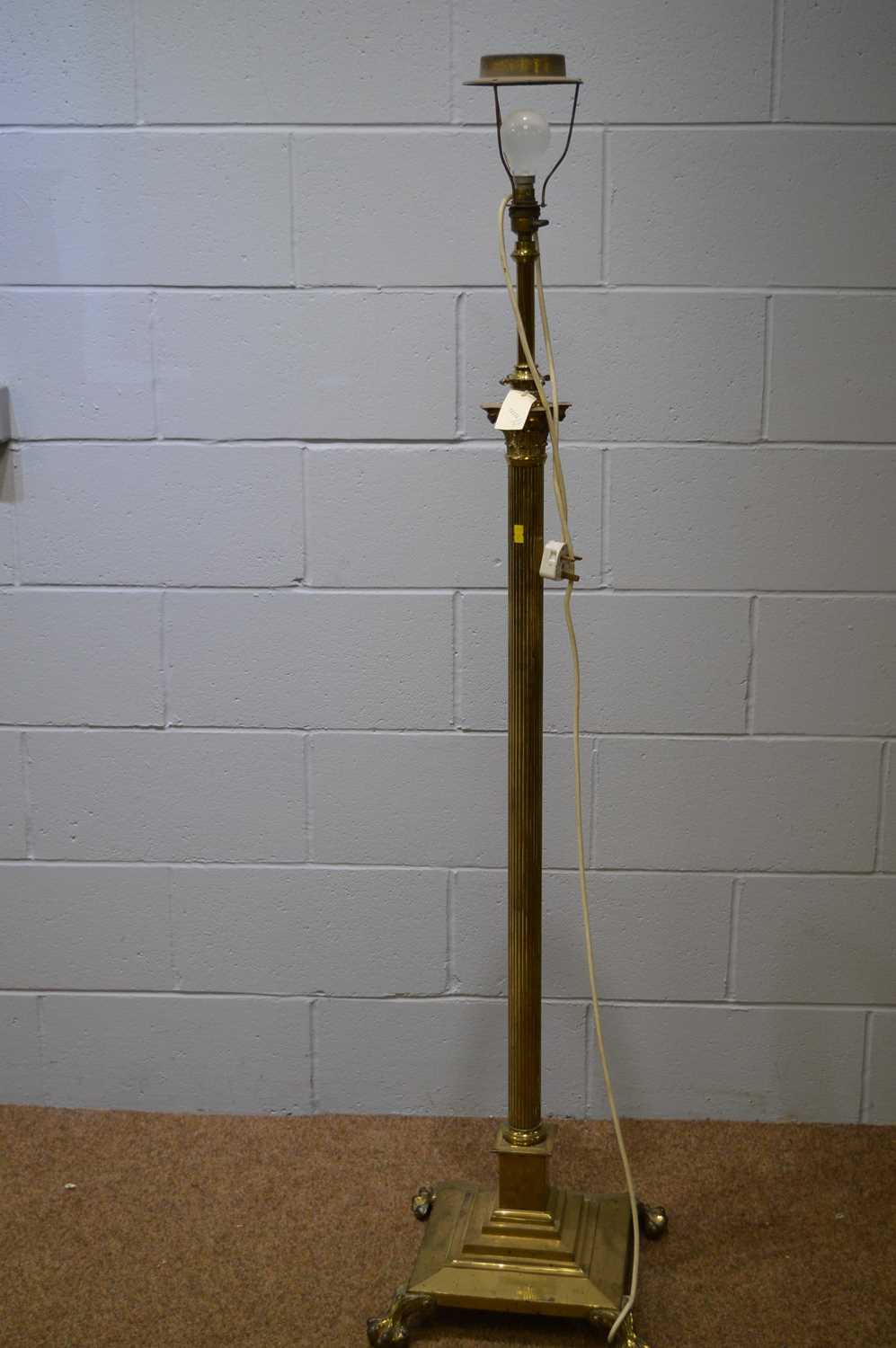 Lot 540 - 20th Century brass standard lamp