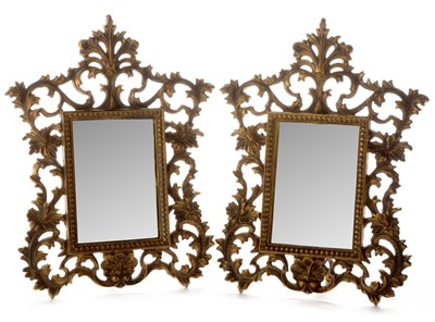 Lot 674 - A pair of gilt metal easel mirrors