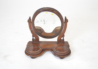Lot 875 - Victorian mahogany toilet mirror  / 18th Century Continental walnut and inlaid chest of drawers