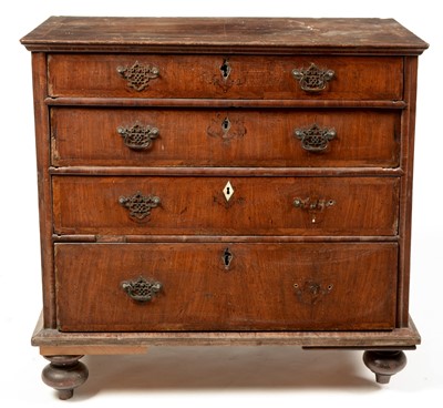 Lot 1106 - 18th Century Continental walnut and inlaid chest of drawers