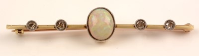 Lot 170 - Opal and diamond brooch