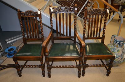 Lot 499 - Five plus one dining chairs.