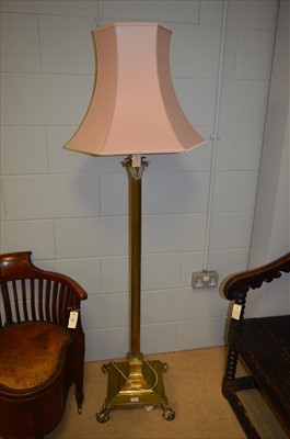 Lot 513 - Brass standard lamp.