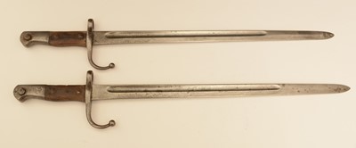 Lot 998 - Two WWI Turkish Army Model 1890 Mauser bayonets