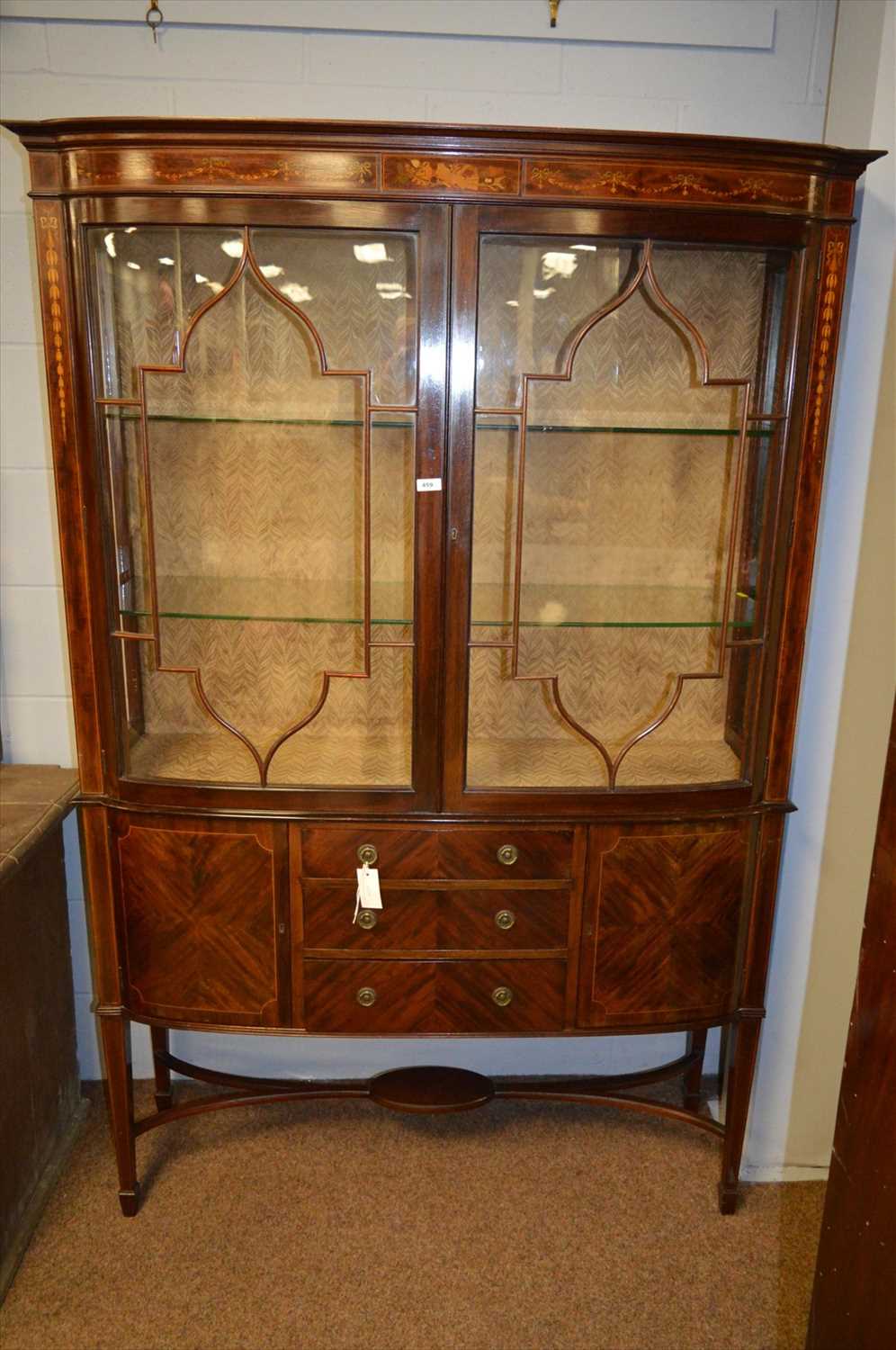 Lot 459 - Bowfront display cabinet.