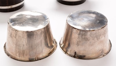 Lot 328 - Scottish silver and stained wood quaiches